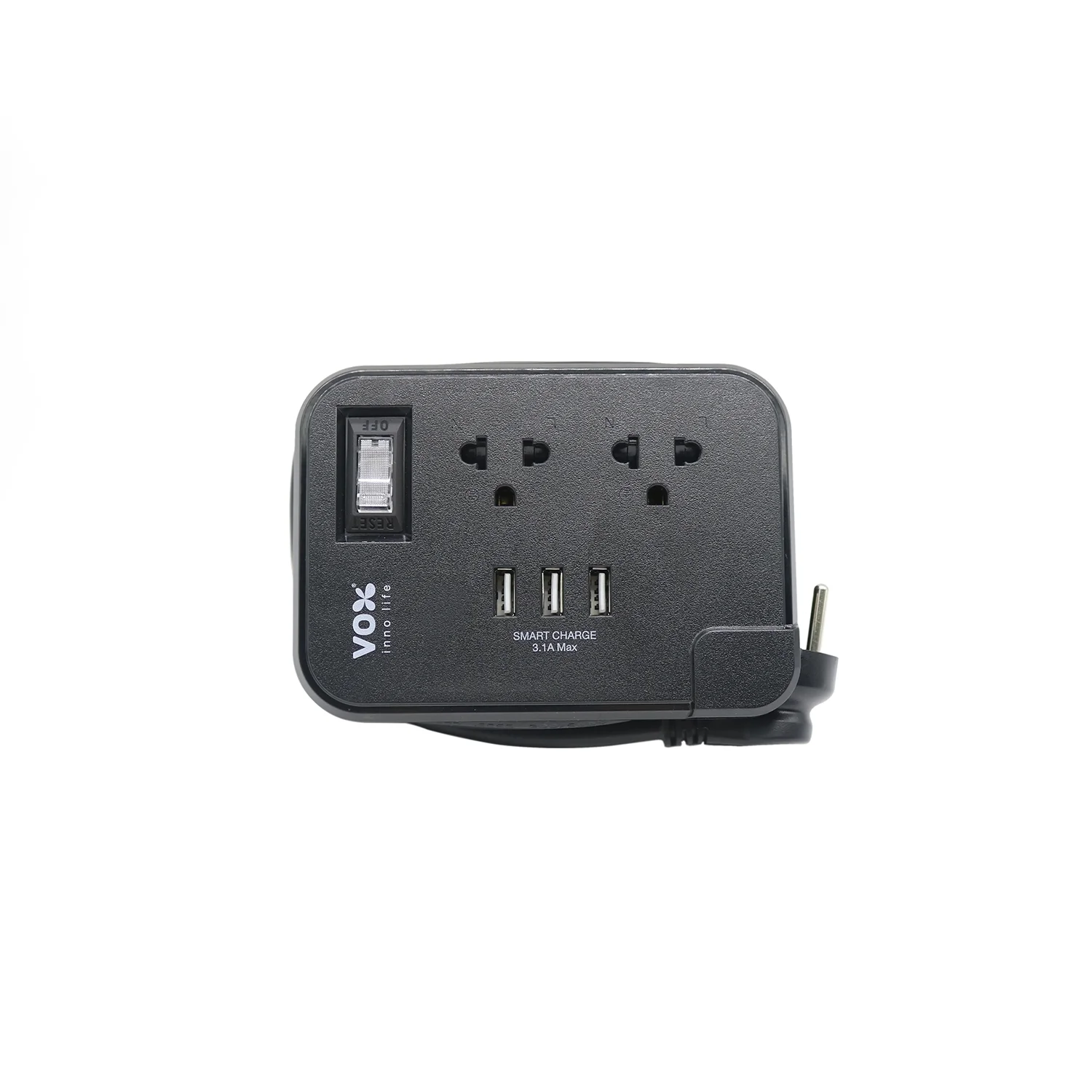 ปลั๊กโนว่า รุ่น Travel TS-213U : 1 สวิตช์ 2 ช่องเสียบ 3 ยูเอสบี (1 เมตร) - สีขาว