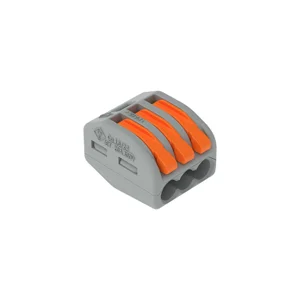 Wago อุปกรณ์เชื่อมสายไฟ Terminal Connecter 3ช่อง 4มม. สีเทา [222-413 / แพค 10ชิ้น] ของแท้ 100%