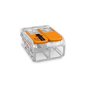Wago อุปกรณ์เชื่อมสายไฟ Terminal Connecter 2ช่อง 4มม. [221-412 / แพค 50 ชิ้น] ของแท้ 100%