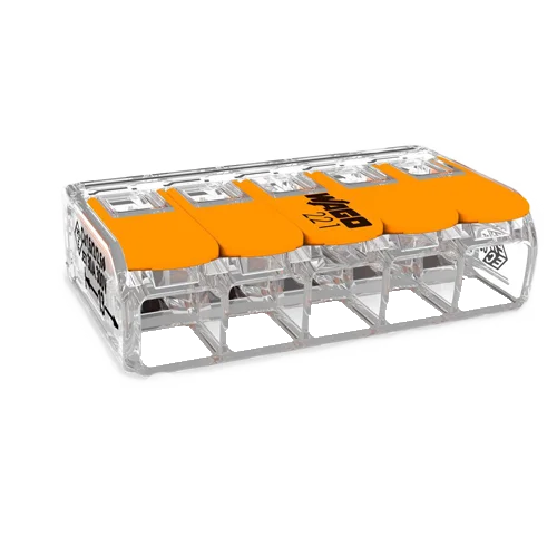 Wago อุปกรณ์เชื่อมสายไฟ Terminal Connecter 5ช่อง 4มม. [221-415 / แพค 10ชิ้น] ของแท้ 100%