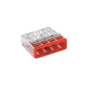 Wago ข้อต่อเชื่อมสายไฟ Splicing Connecter 4ช่อง ของแท้ 100% (แพค 100ชิ้น) [2273-204]